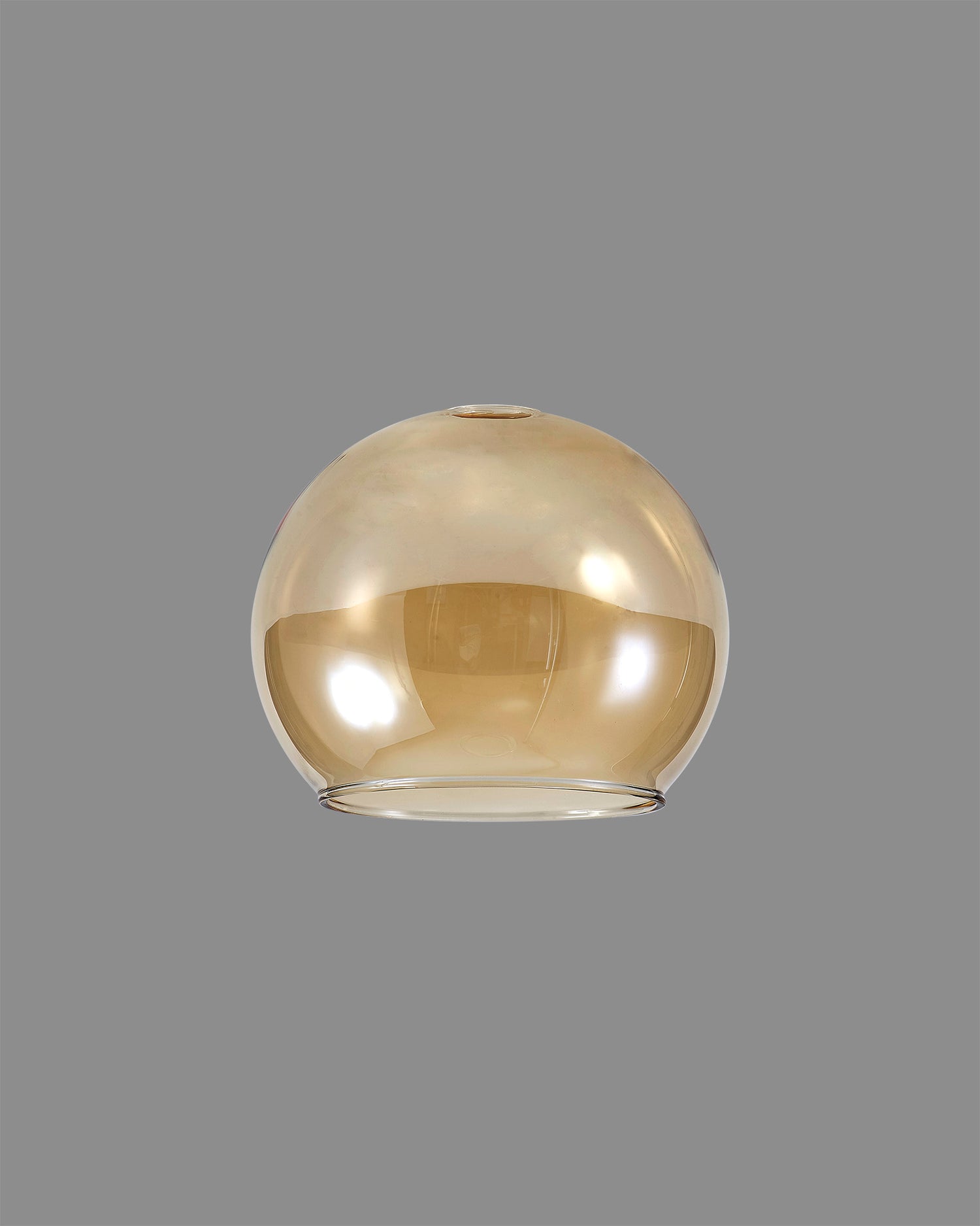 Lathen 140mm Open Mouth (F) Round Amber Plated Globe Glass Shade