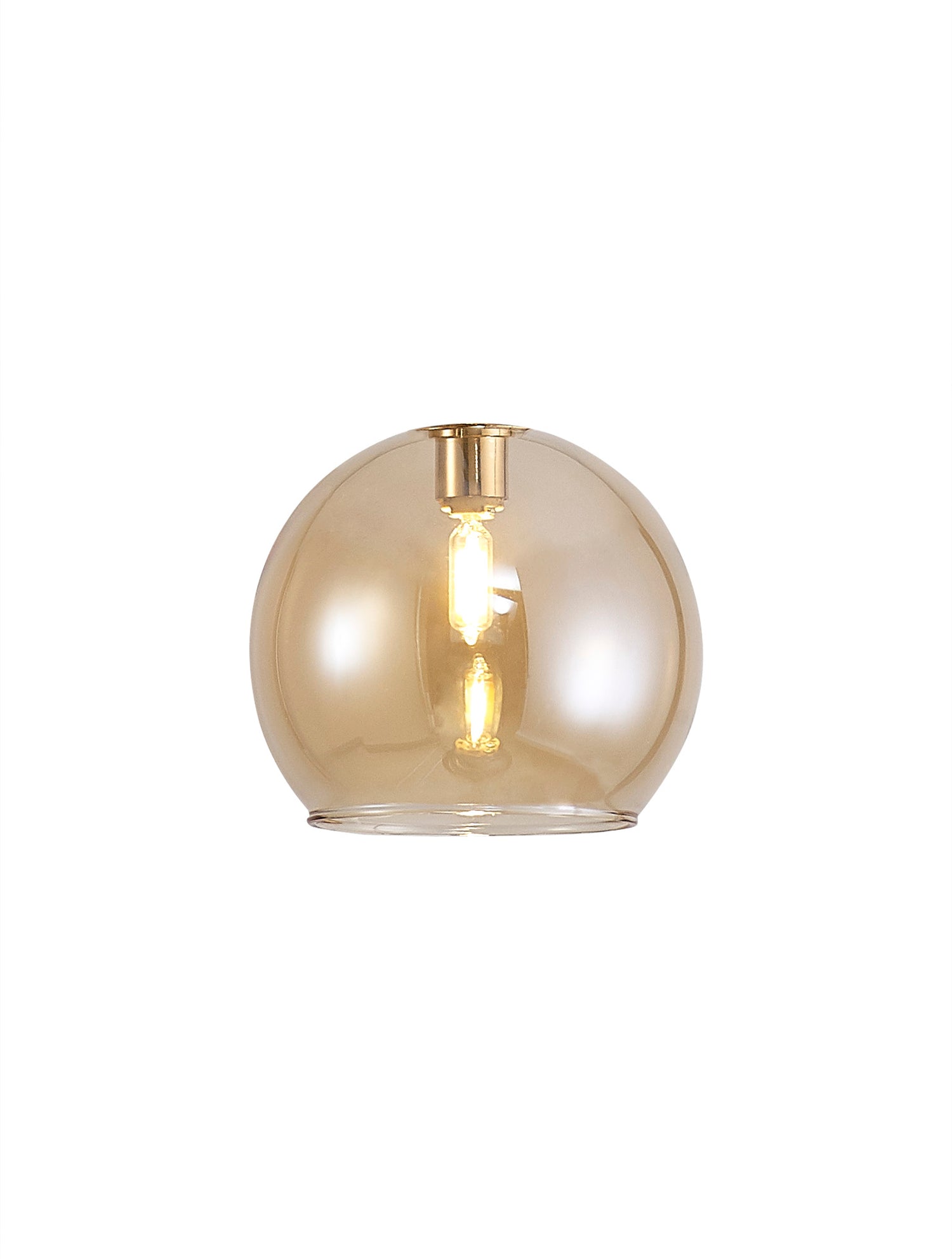 Lathen 140mm Open Mouth (F) Round Amber Plated Globe Glass Shade