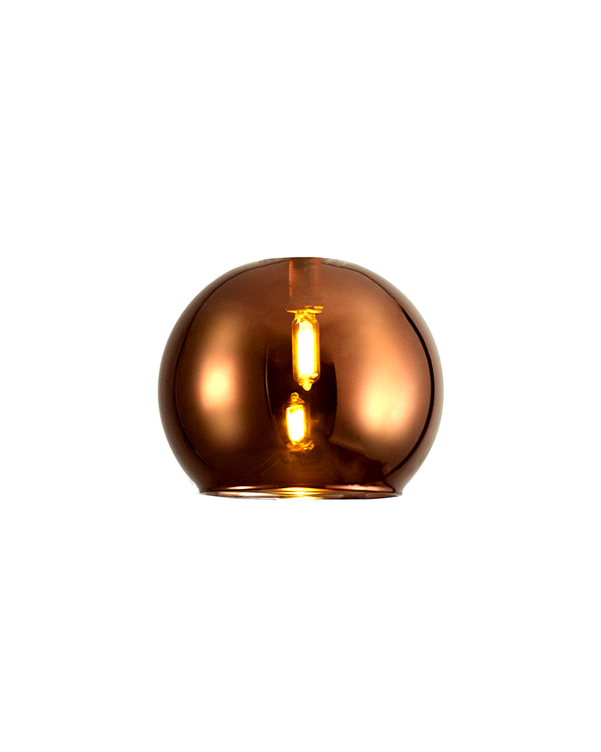 Lathen 140mm Open Mouth (F) Round Dark Copper Globe Glass Shade