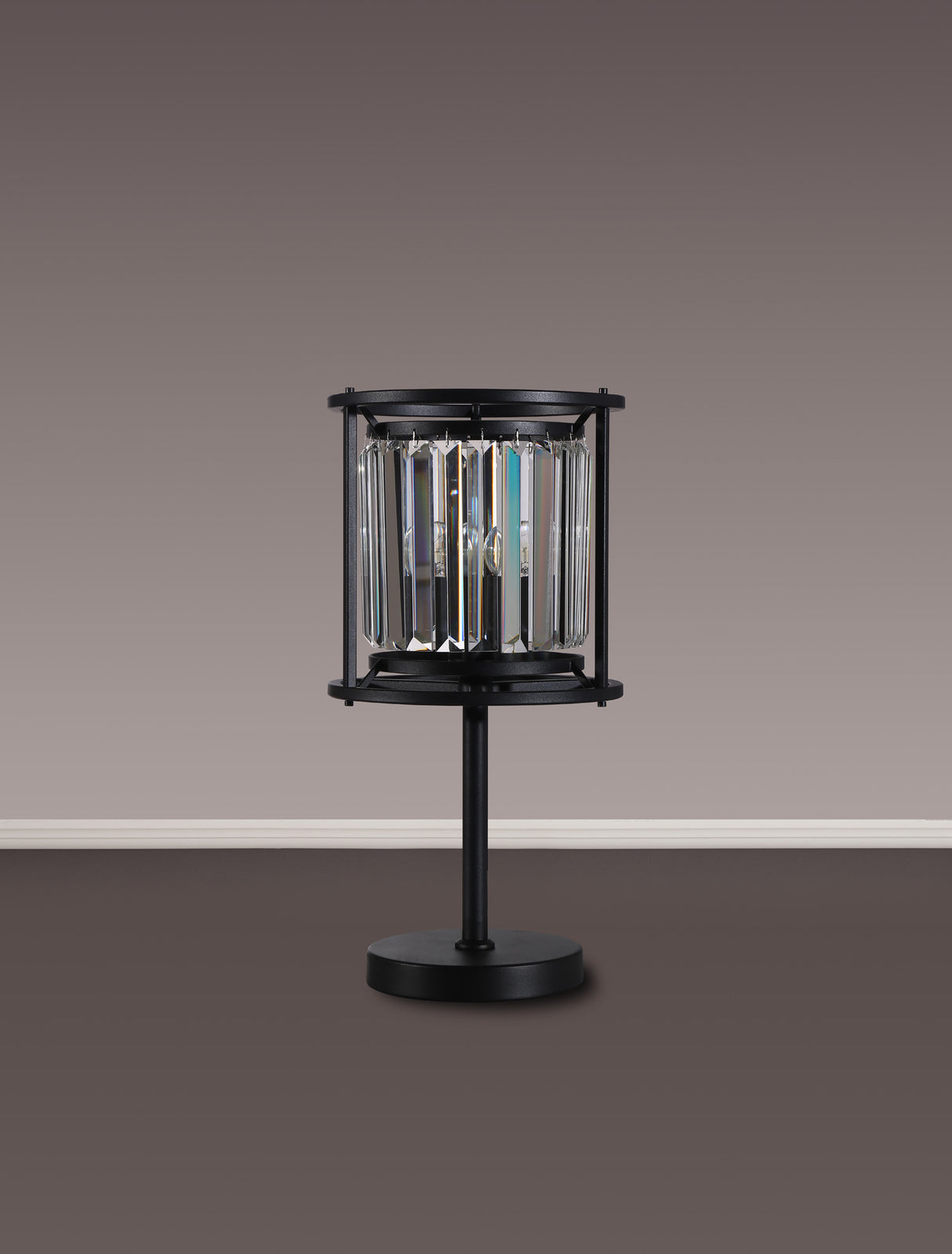 Buckley Table Lamp, 1 x E27, Satin Black / Clear
