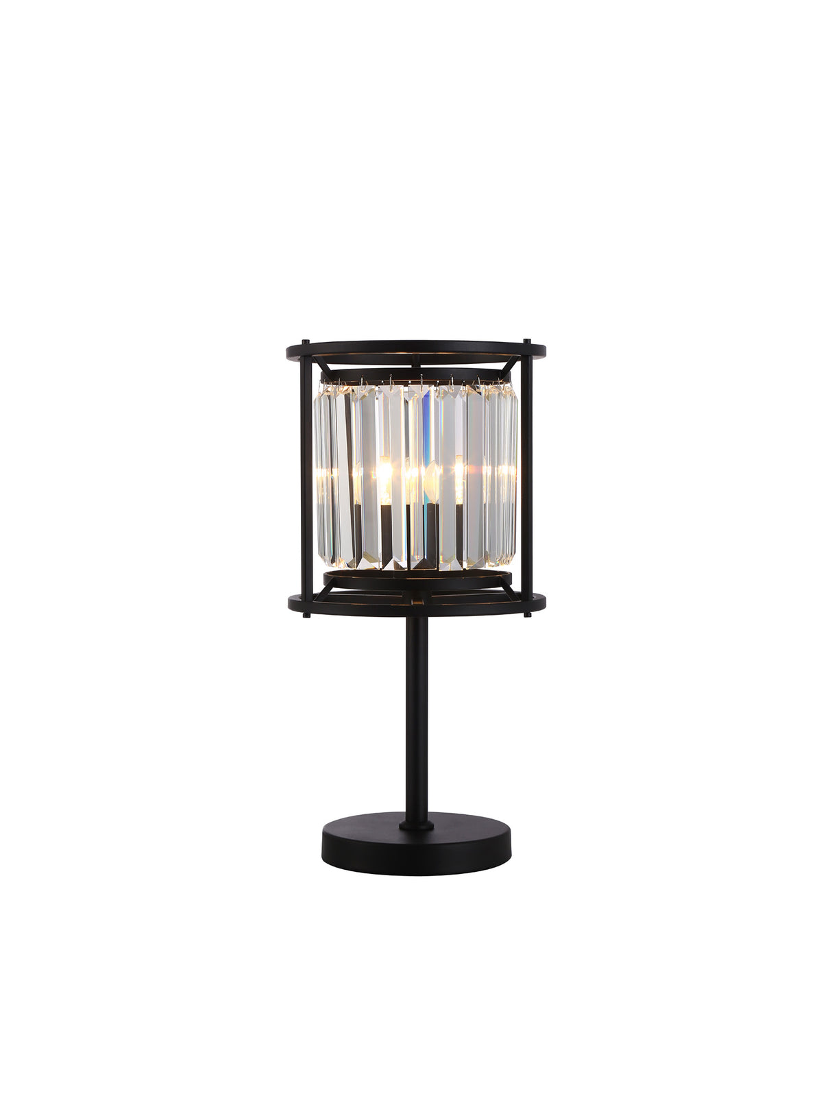 Buckley Table Lamp, 1 x E27, Satin Black / Clear