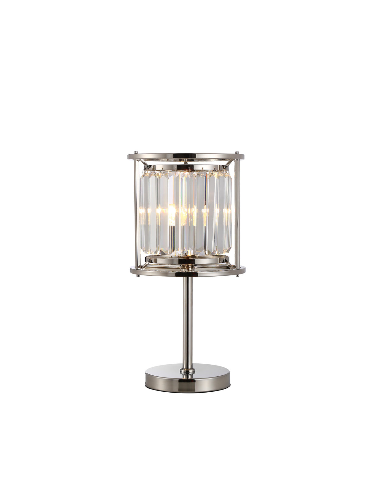 Buckley Table Lamp, 1 x E27, Polished Nickel / Clear