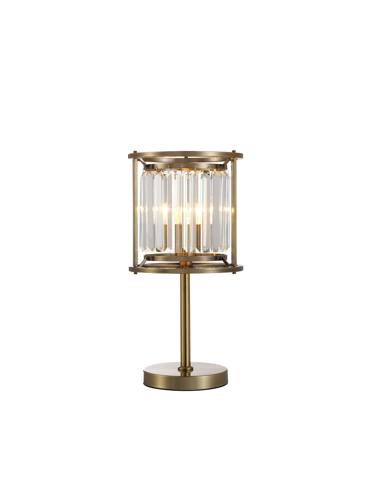 Buckley Table Lamp, 1x E27, Antique Brass / Clear