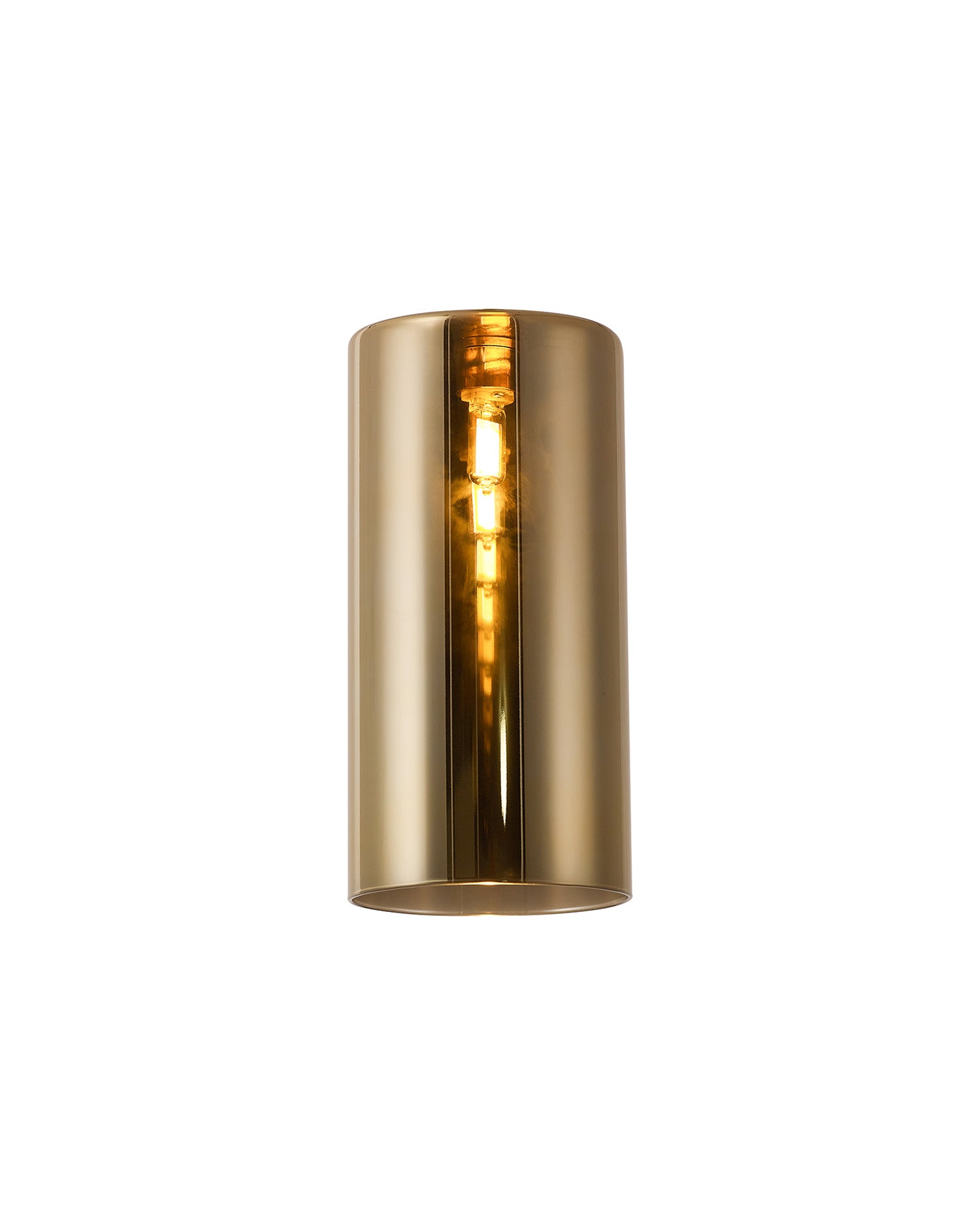 Lathen 100x200mm Tall Cylinder (A) Gold Glass Shade
