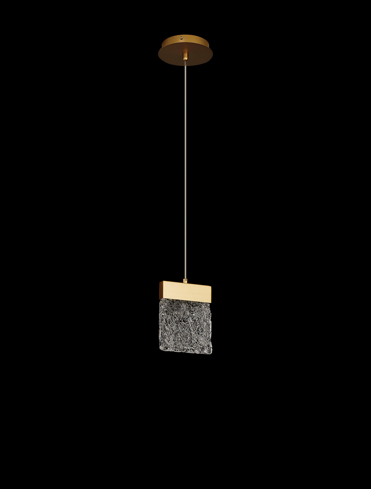 Brodie Small Pendant 2m, 1 x 4.5W LED, 3000K, 160lm, Painted Brushed Gold, 3yrs Warranty