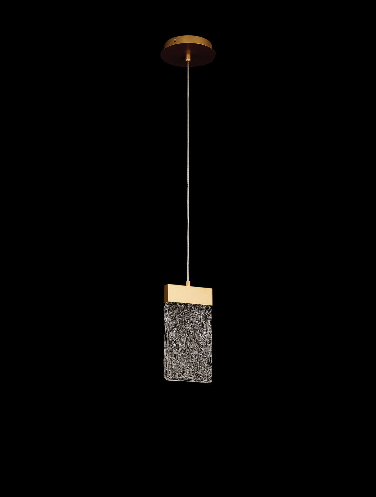 Brodie Medium Pendant 2m, 1 x 4.5W LED, 3000K, 160lm, Painted Brushed Gold, 3yrs Warranty