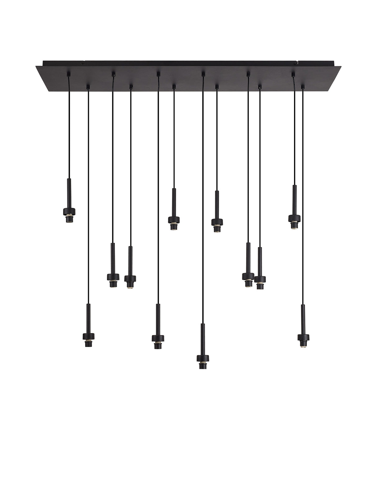 Lathen Satin Black 12 Light G9 Universal 2m Linear Pendant, Suitable For A Vast Selection Of Glass Shades