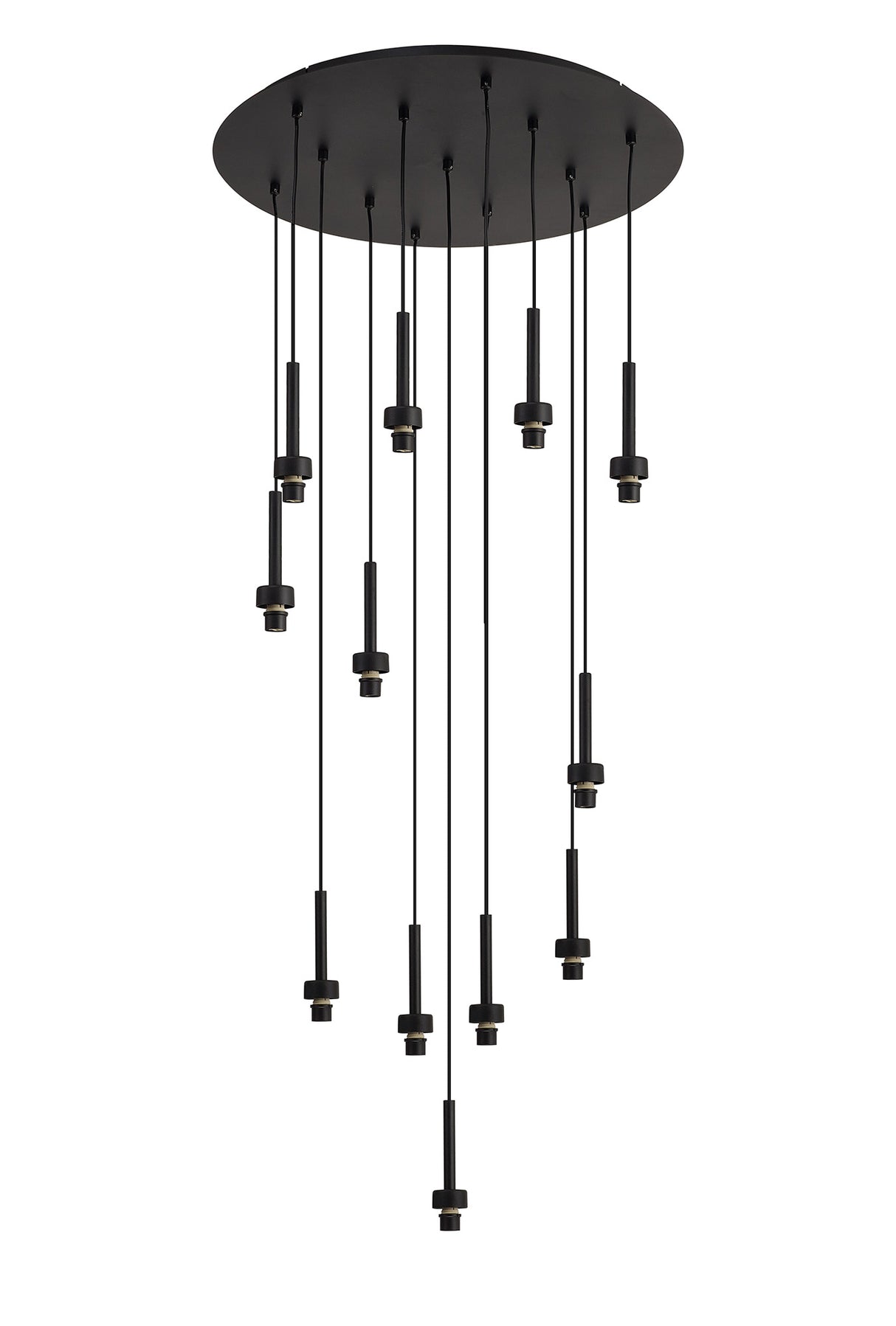 Lathen Satin Black 13 Light G9 Universal 2.5m Round Multiple Pendant, Suitable For A Vast Selection Of Glass Shades