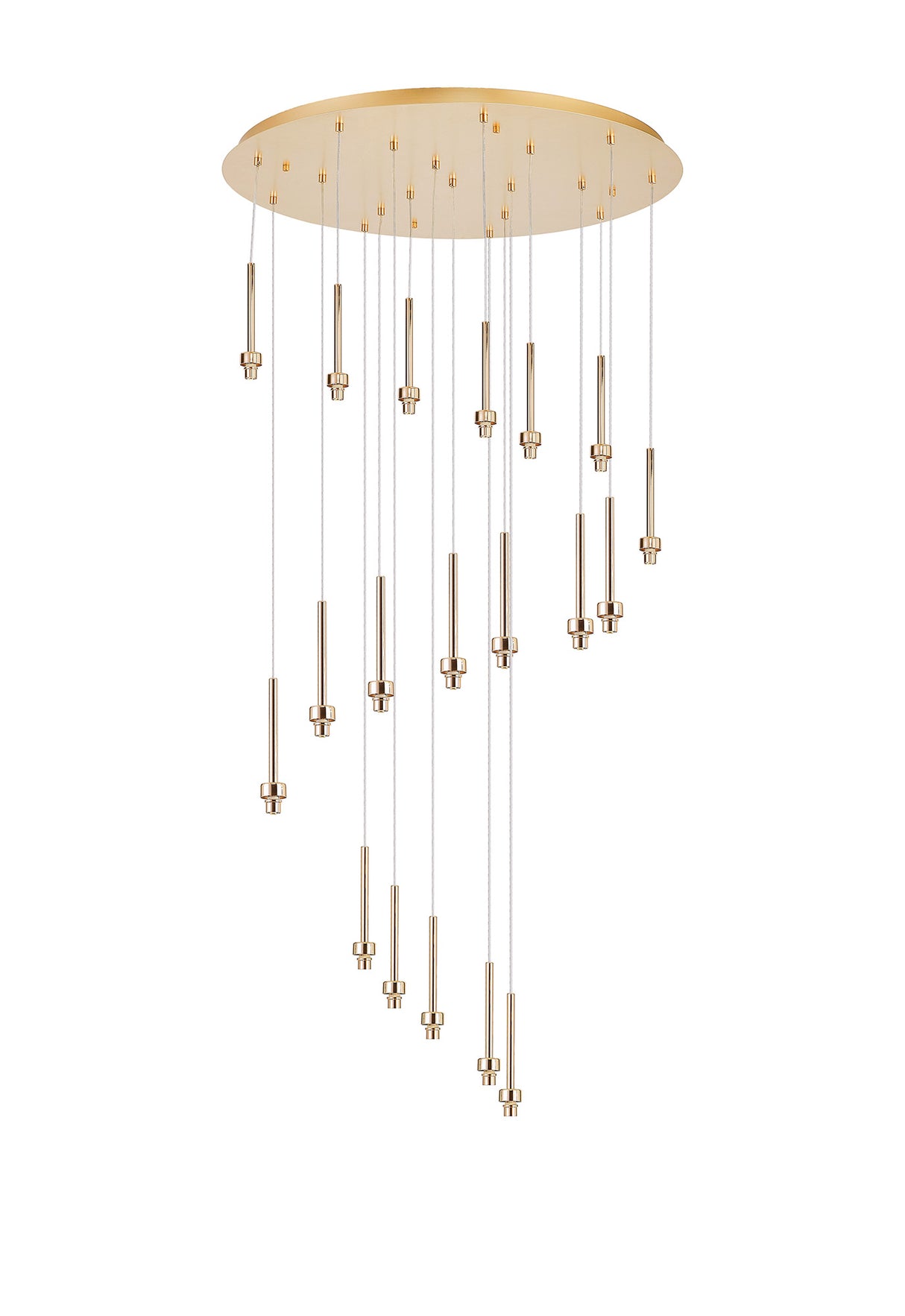 Lathen French Gold 19 Light G9 Universal 3.5m Round Multiple Pendant, Suitable For A Vast Selection Of Glass Shades