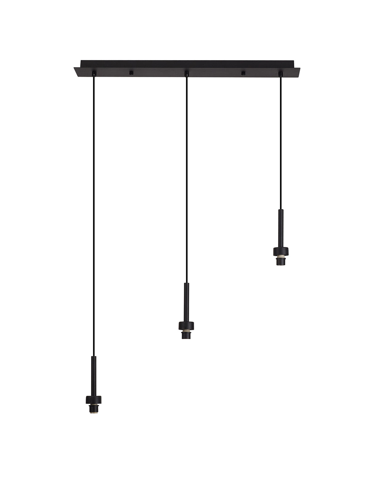 Lathen Satin Black 3 Light G9 Universal 2m Linear Pendant, Suitable For A Vast Selection Of Glass Shades