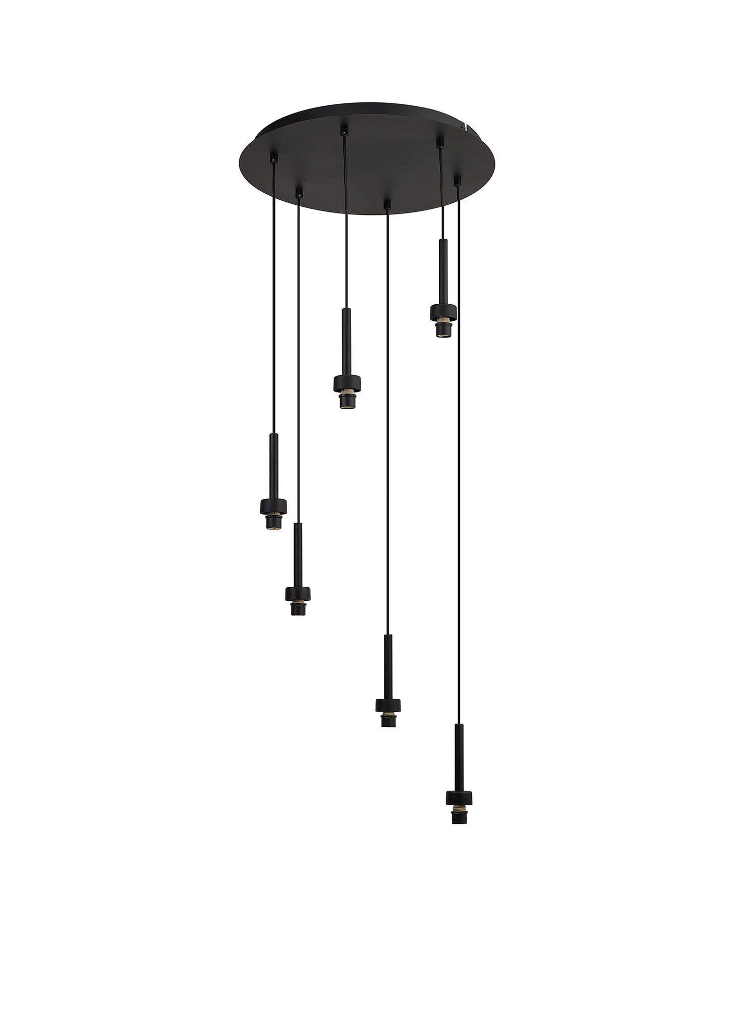 Lathen Satin Black 6 Light G9 Universal 2.5m Round Multiple Pendant, Suitable For A Vast Selection Of Glass Shades