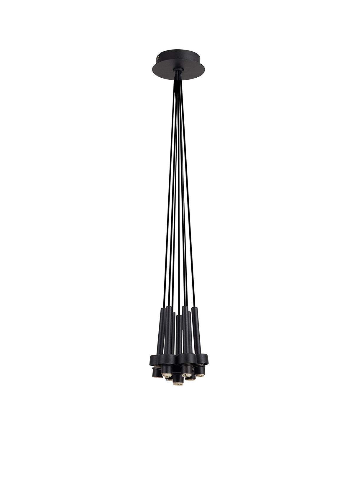 Lathen Satin Black 7 Light G9 Universal 1.5m Cluster Pendant, Suitable For A Vast Selection Of Glass Shades