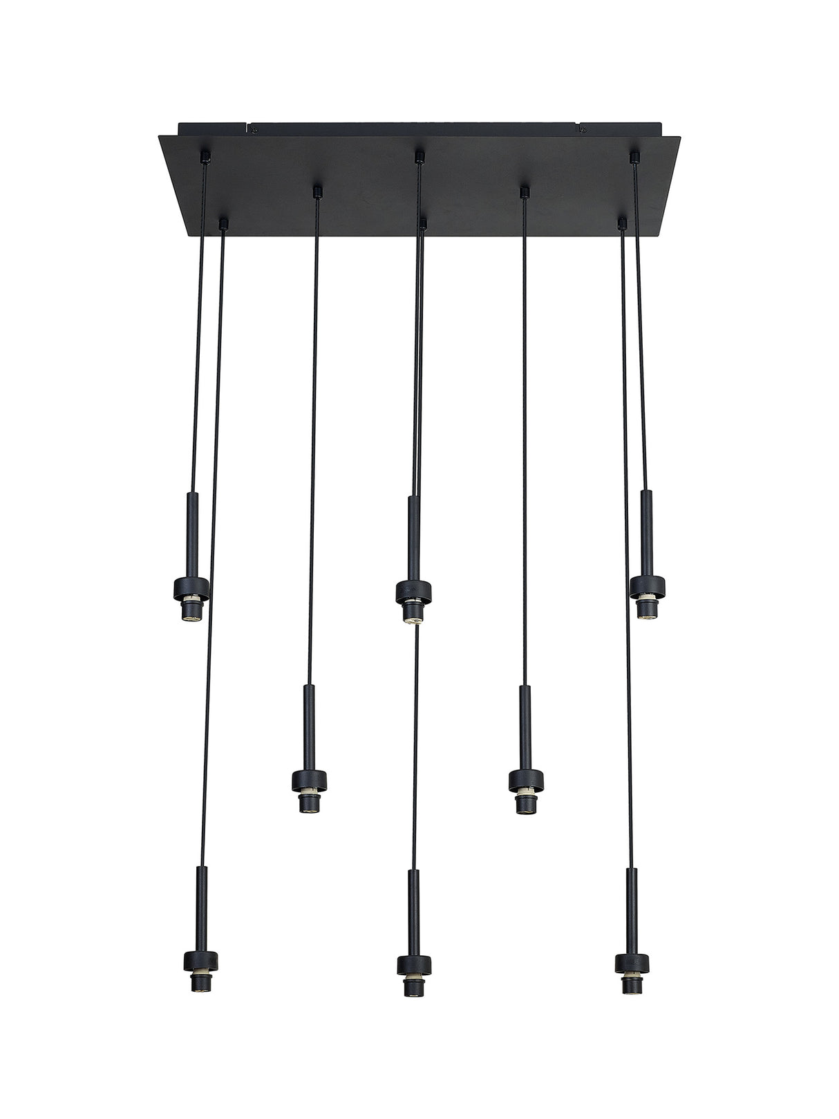 Lathen Satin Black 8 Light G9 Universal 2m Rectangle Multiple Pendant, Suitable For A Vast Selection Of Glass Shades