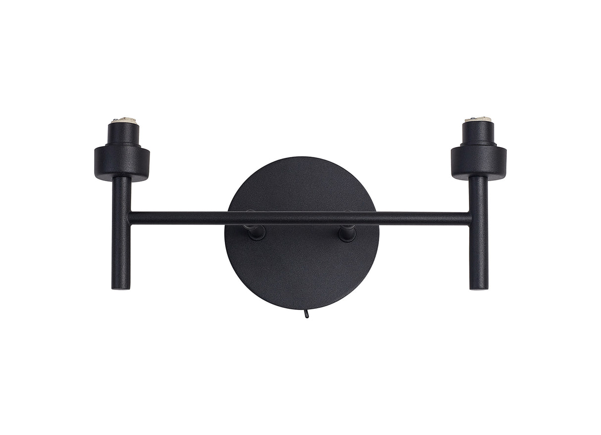 Lathen Satin Black 2 Light G9 Universal Switched Wall Lamp, Suitable For A Vast Selection Of Glass Shades