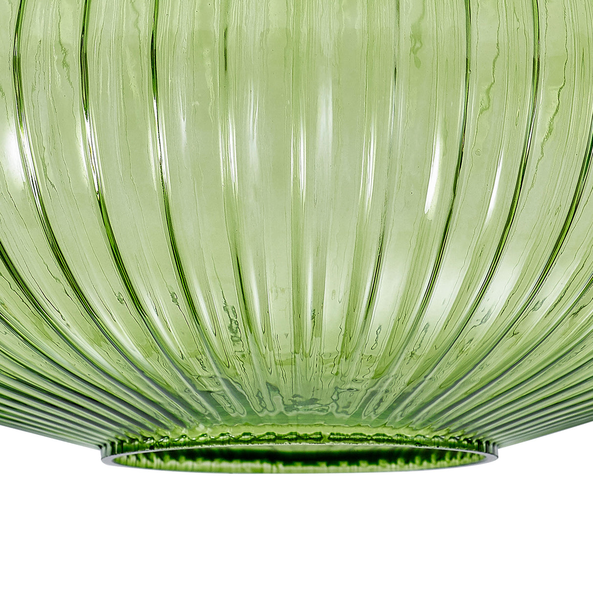 Allardyce 30cm Oval Sphere Ribbed Glass (G), Green