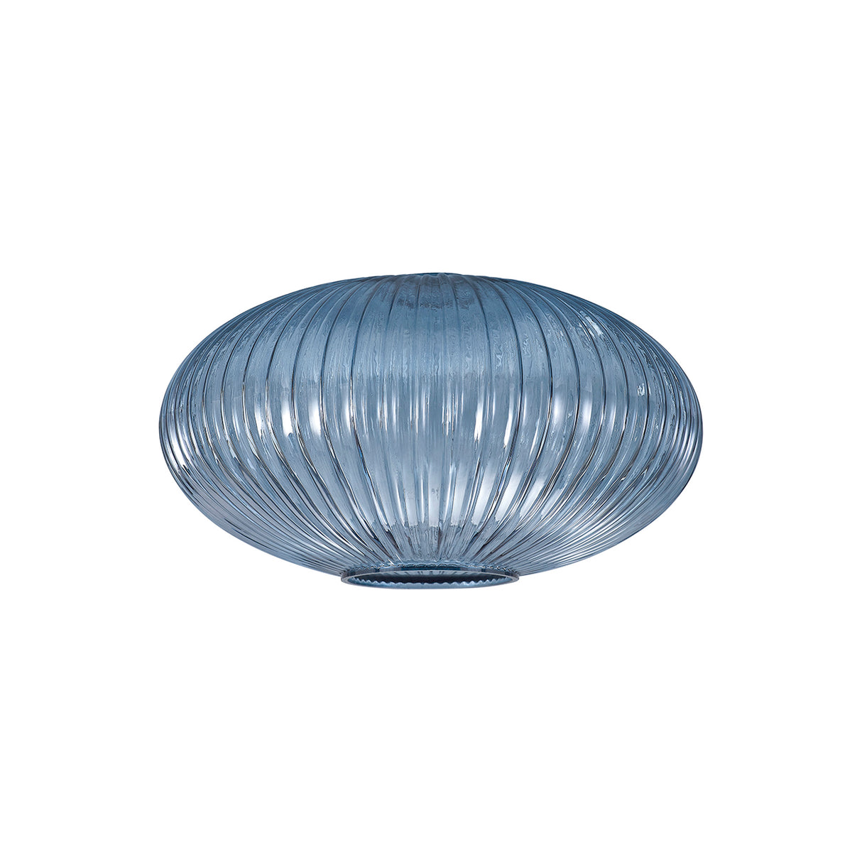 Allardyce 30cm Oval Sphere Ribbed Glass (G), Petrol Blue