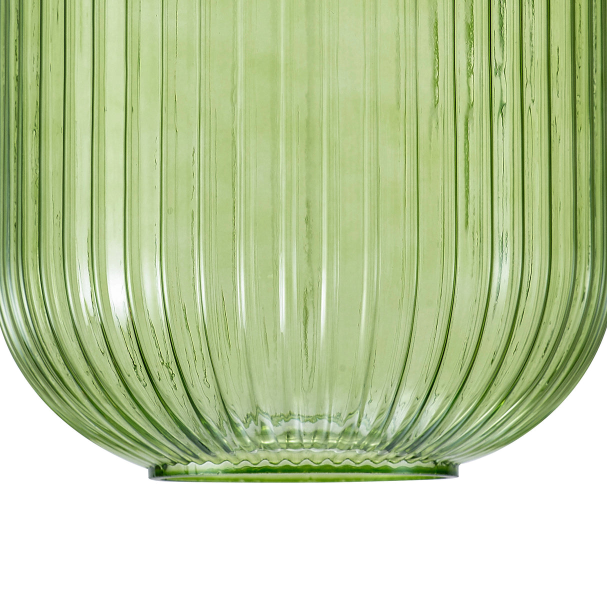 Allardyce 20cm Tubular Ribbed Glass (D), Green