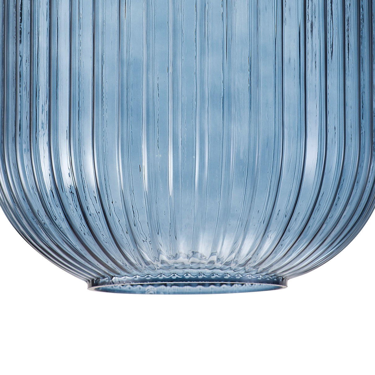 Allardyce 20cm Tubular Ribbed Glass (D), Petrol Blue