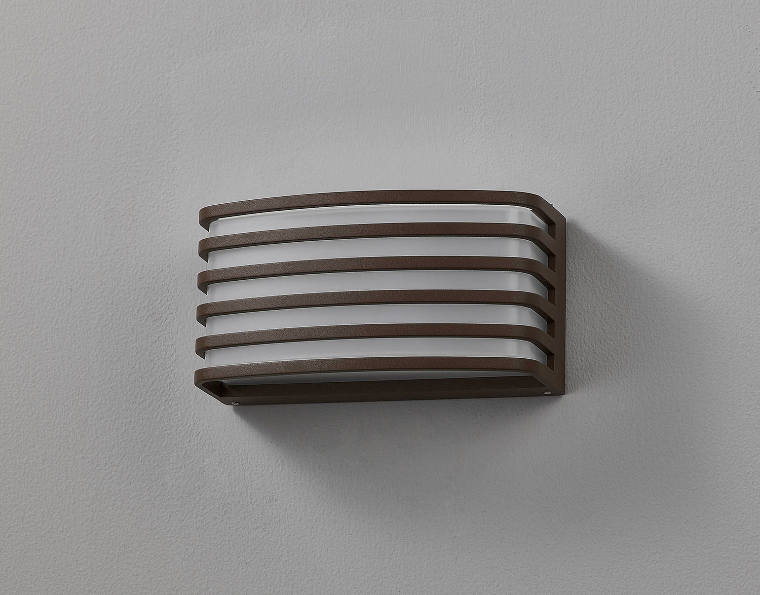 Machin Wall Lamp, 1 x E27, IP54, Matt Brown/Opal PC Shade, 2yrs Warranty