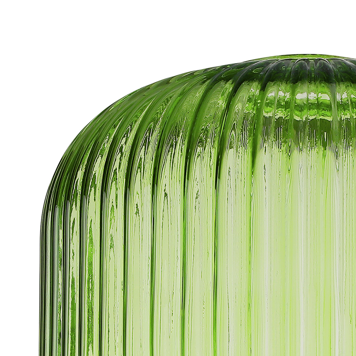 Allardyce 20cm Pumpkin Shaped Ribbed Glass (C), Green