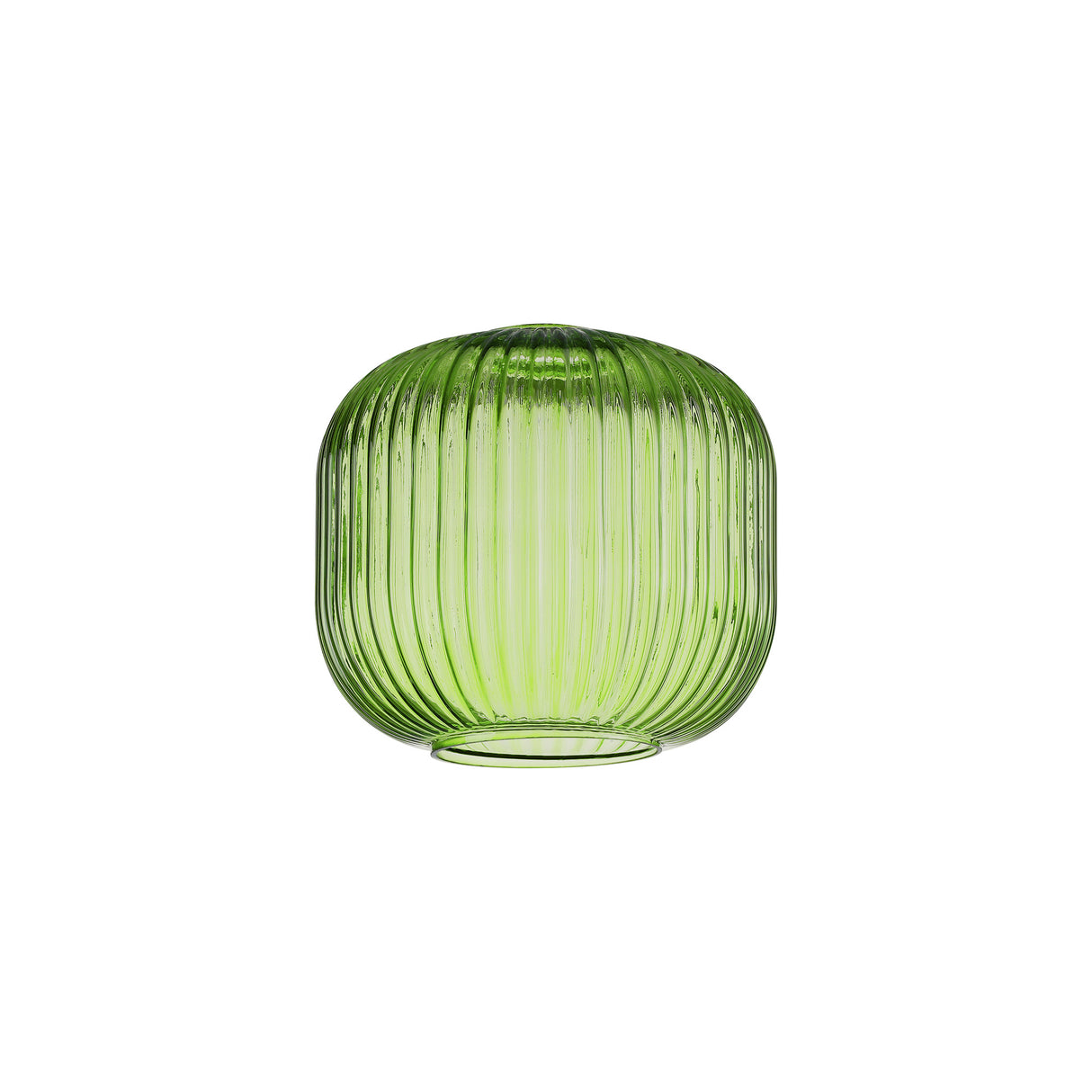 Allardyce 20cm Pumpkin Shaped Ribbed Glass (C), Green