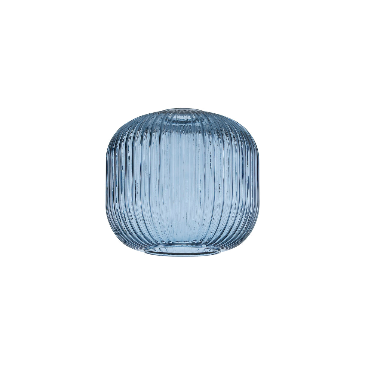 Allardyce 20cm Pumpkin Shaped Ribbed Glass (C), Petrol Blue