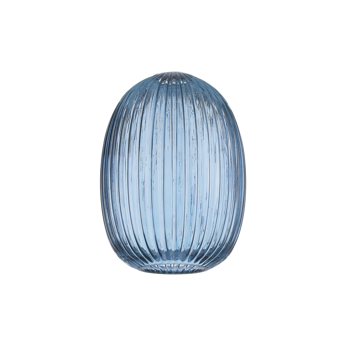 Allardyce 20cm Almond Ribbed Glass (F), Petrol Blue