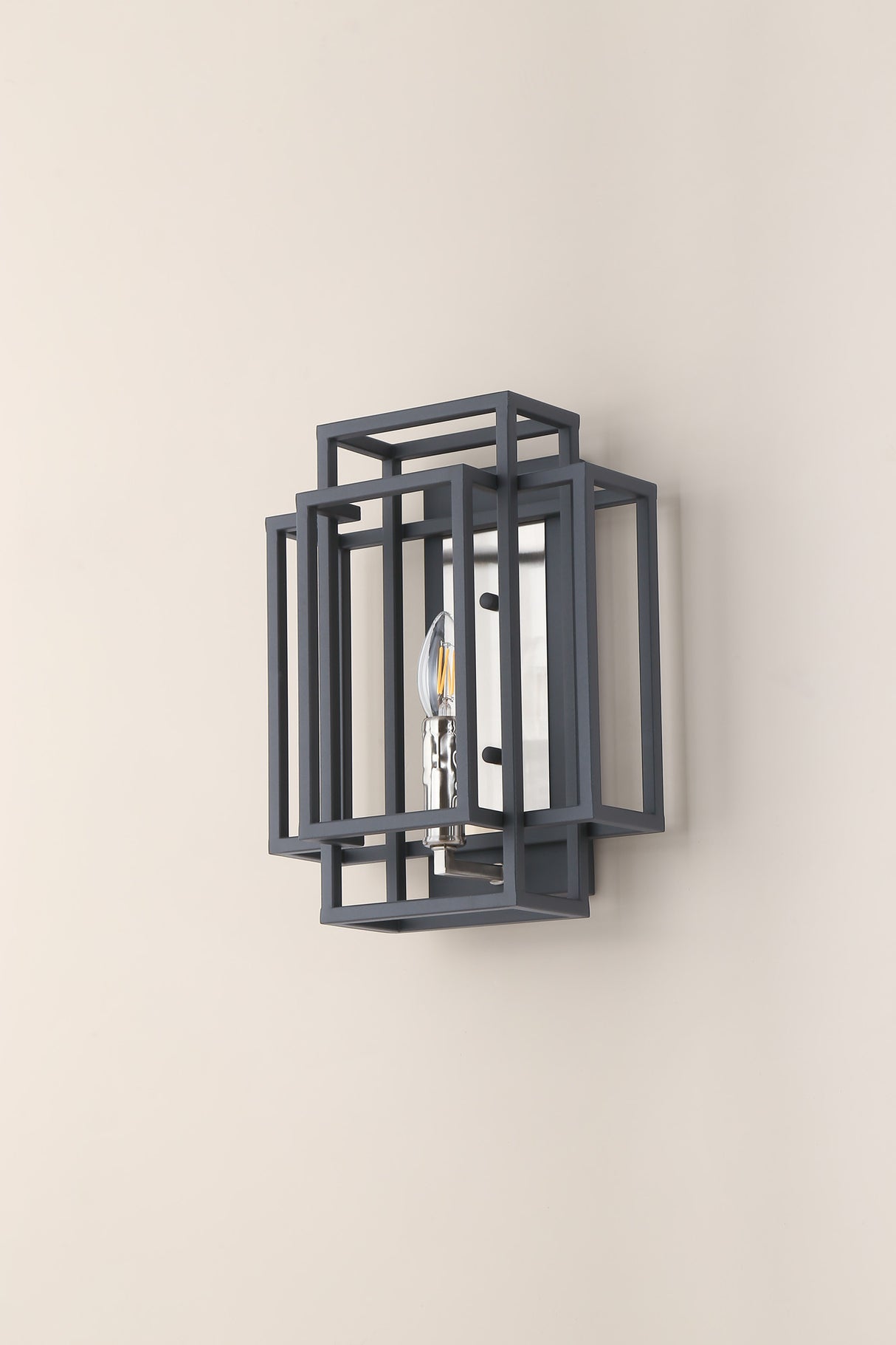 Coton Wall Lamp 1 Light E14, Anthracite / Satin Nickel