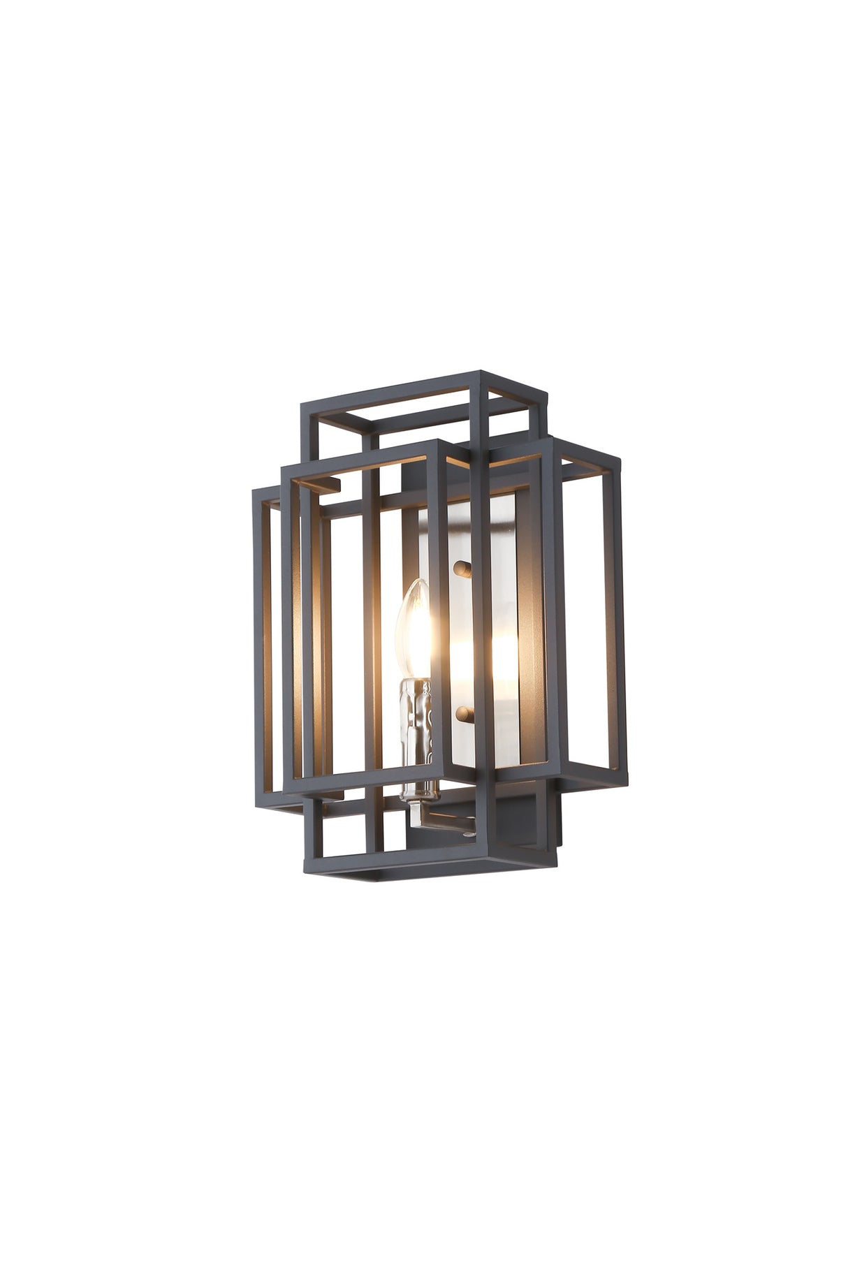 Coton Wall Lamp 1 Light E14, Anthracite / Satin Nickel