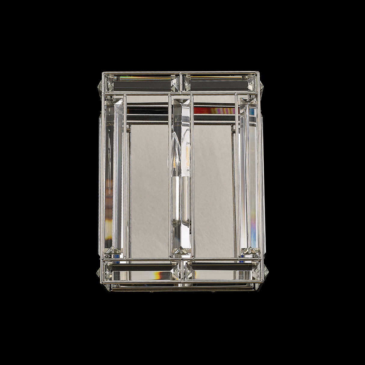 Ellison Square Wall Light, 1 Light E14, Polished Nickel