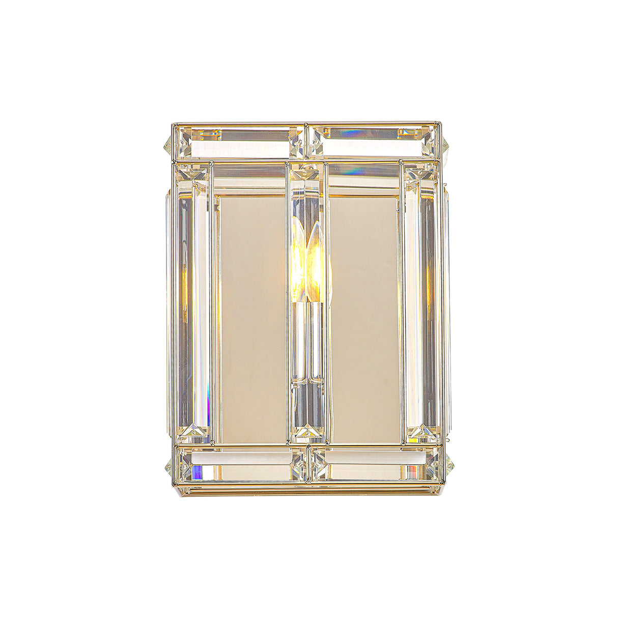Ellison Square Wall Light, 1 Light E14, Polished Nickel