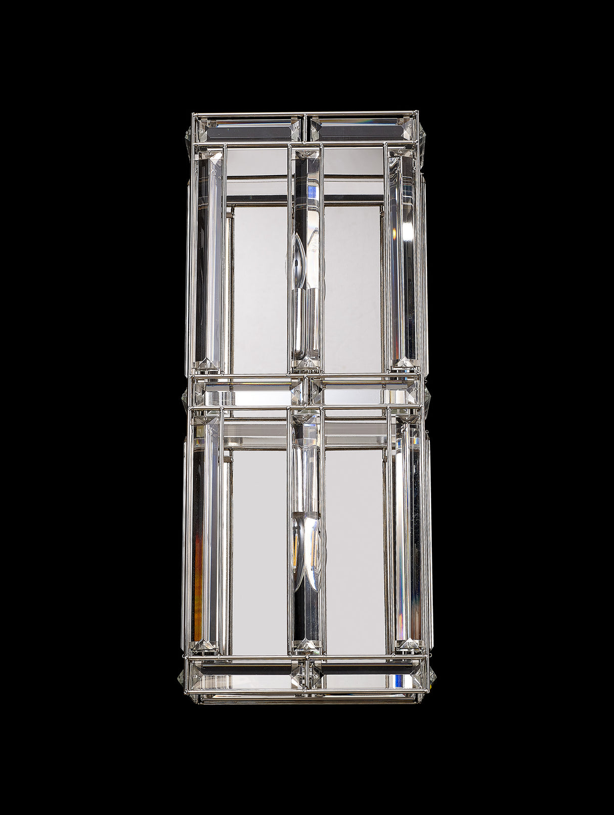 Ellison Rectangular Wall Light, 2 Light E14, Polished Nickel