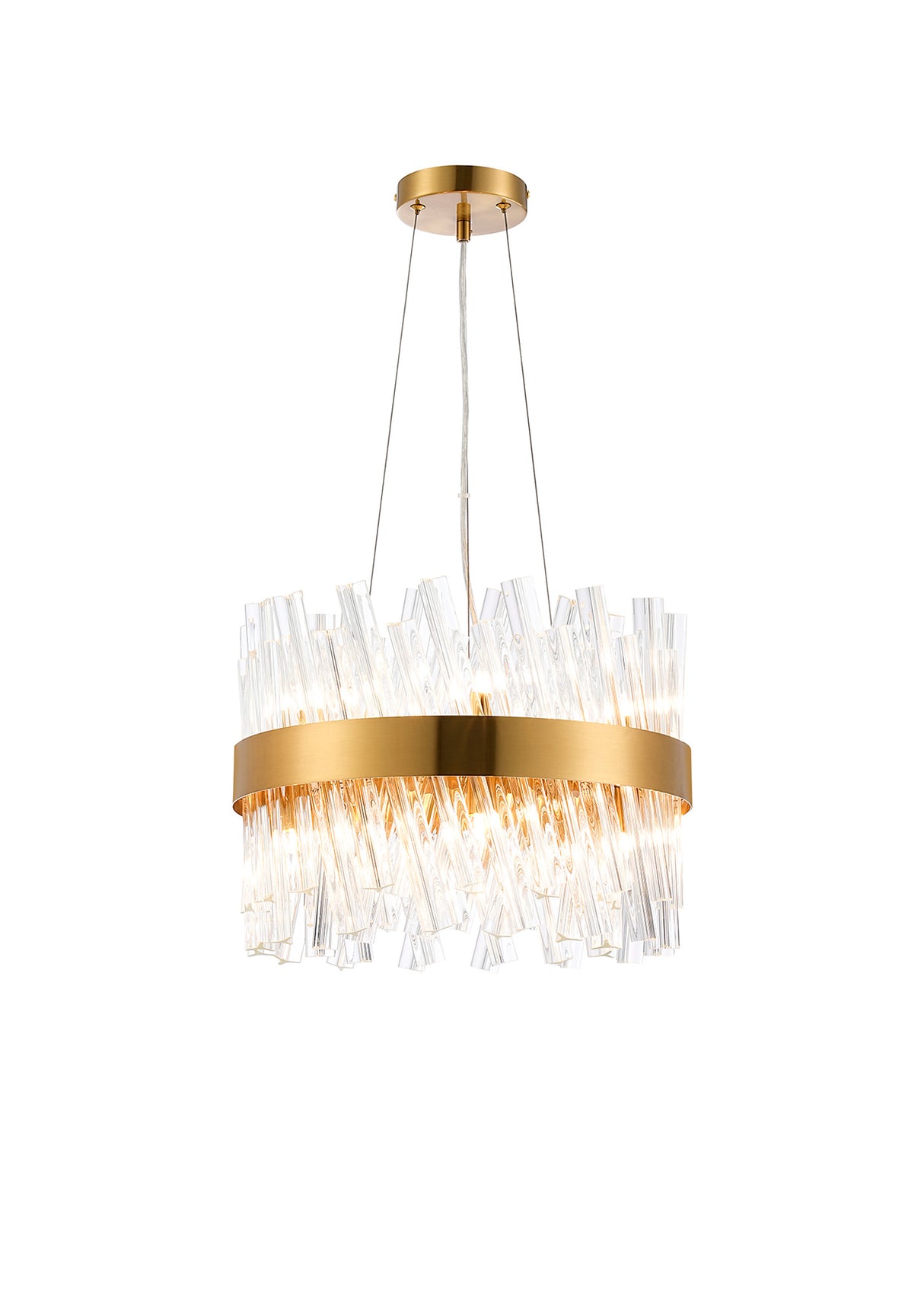 Melville 40cm 10 Light G9, Pendant Round, Brass / Clear