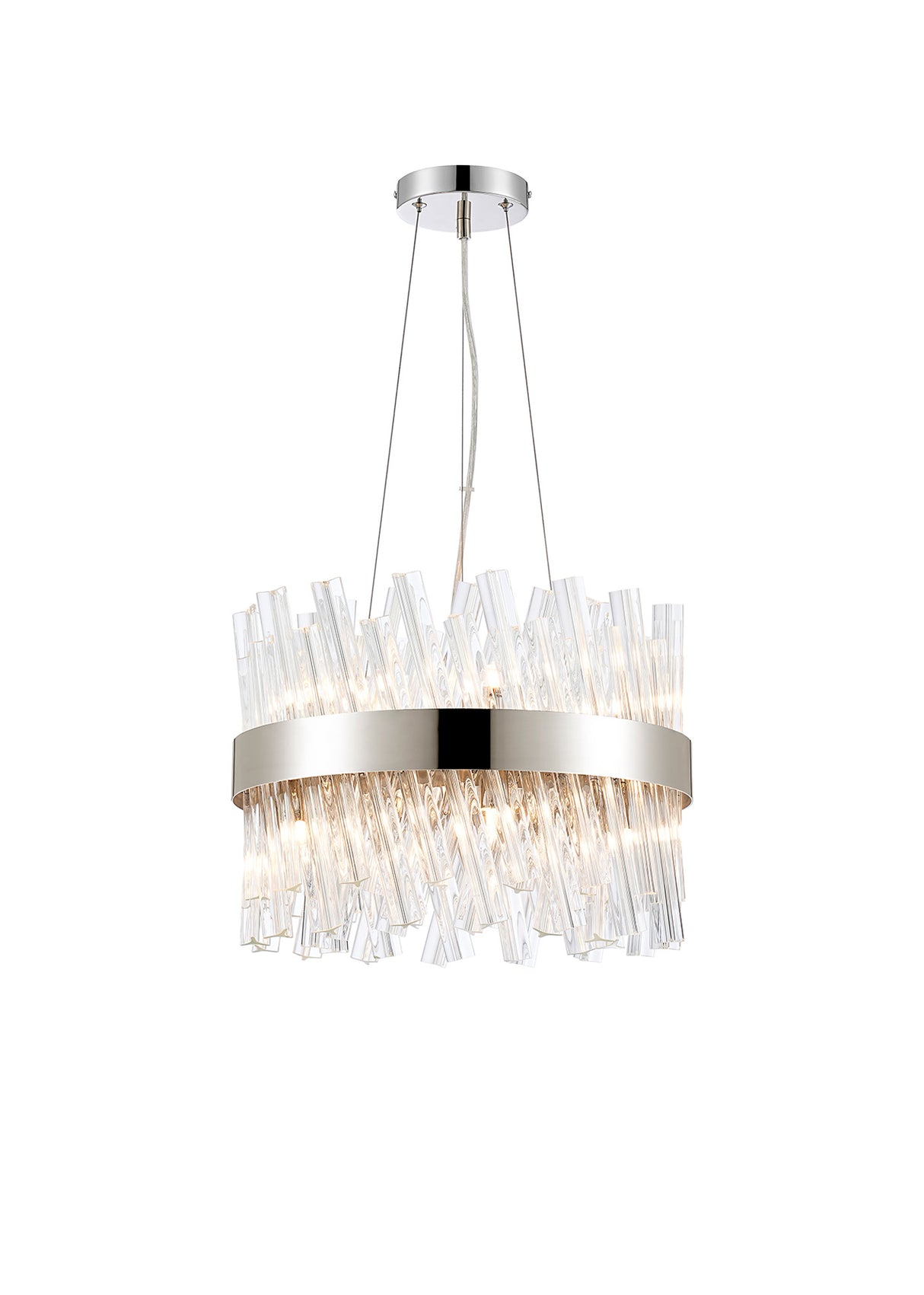Melville 40cm 10 Light G9, Pendant Round, Polished Nickel / Clear