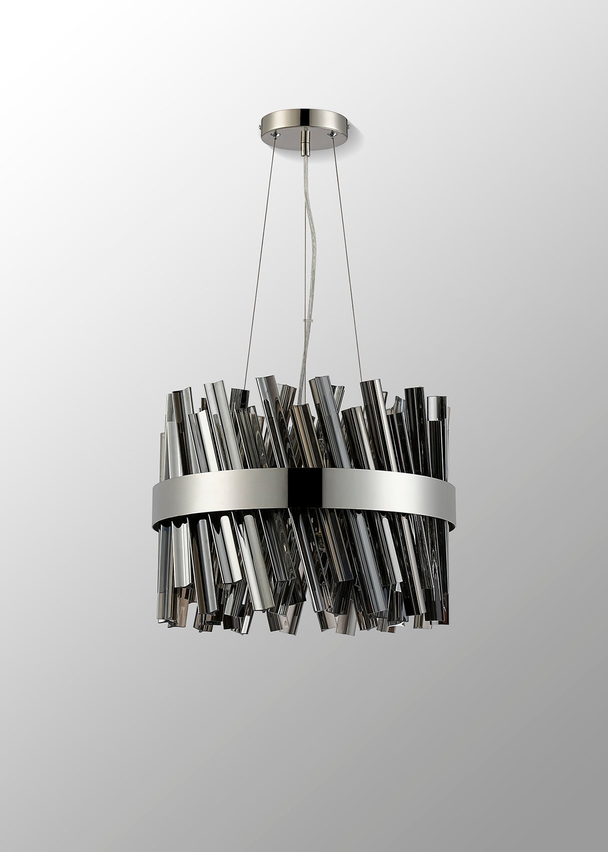Melville 40cm 10 Light G9, Pendant Round, Polished Nickel / Smoke