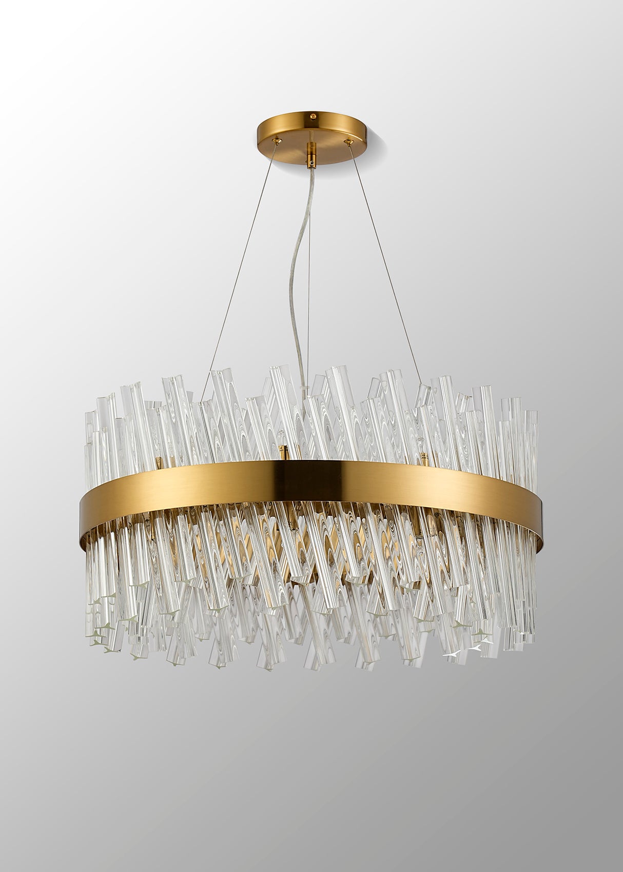 Melville 60cm 18 Light G9, Pendant Round, Brass / Clear Item Weight: 16.81kg