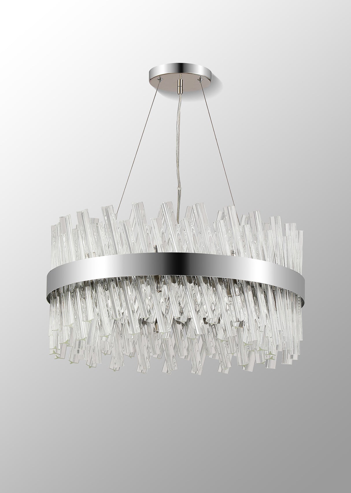 Melville 60cm 18 Light G9, Pendant Round, Polished Nickel / Clear Item Weight: 16.81kg