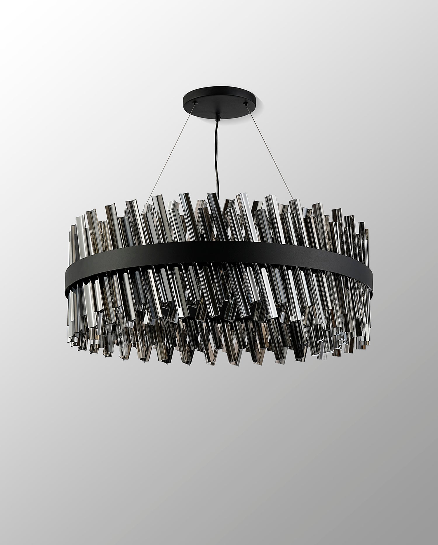 Melville 80cm 24 Light G9, Pendant Round, Satin Black / Smoke Item Weight: 23.13kg