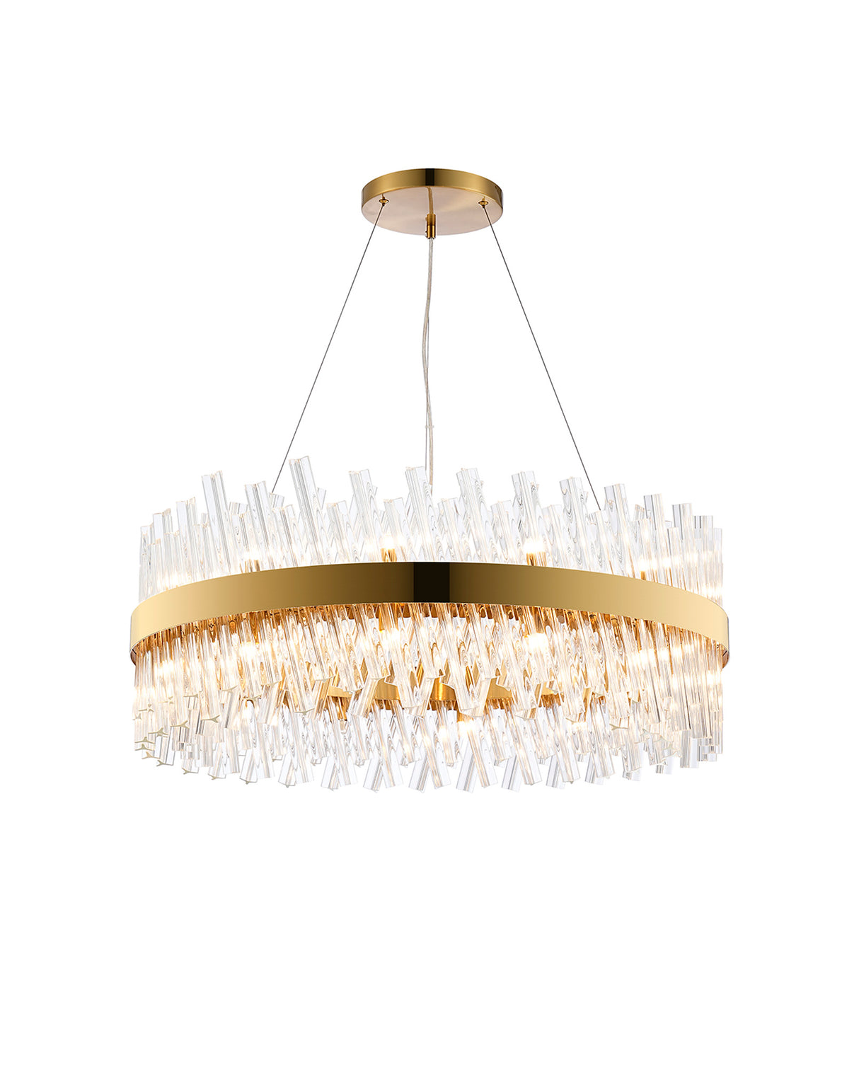 Melville 80cm 24 Light G9, Pendant Round, Brass / Clear Item Weight: 23.13kg