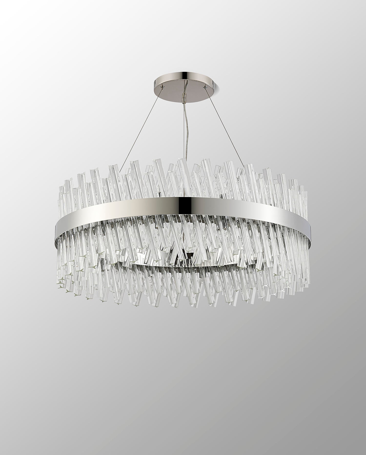 Melville 80cm 24 Light G9, Pendant Round, Polished Nickel / Clear Item Weight: 23.13kg