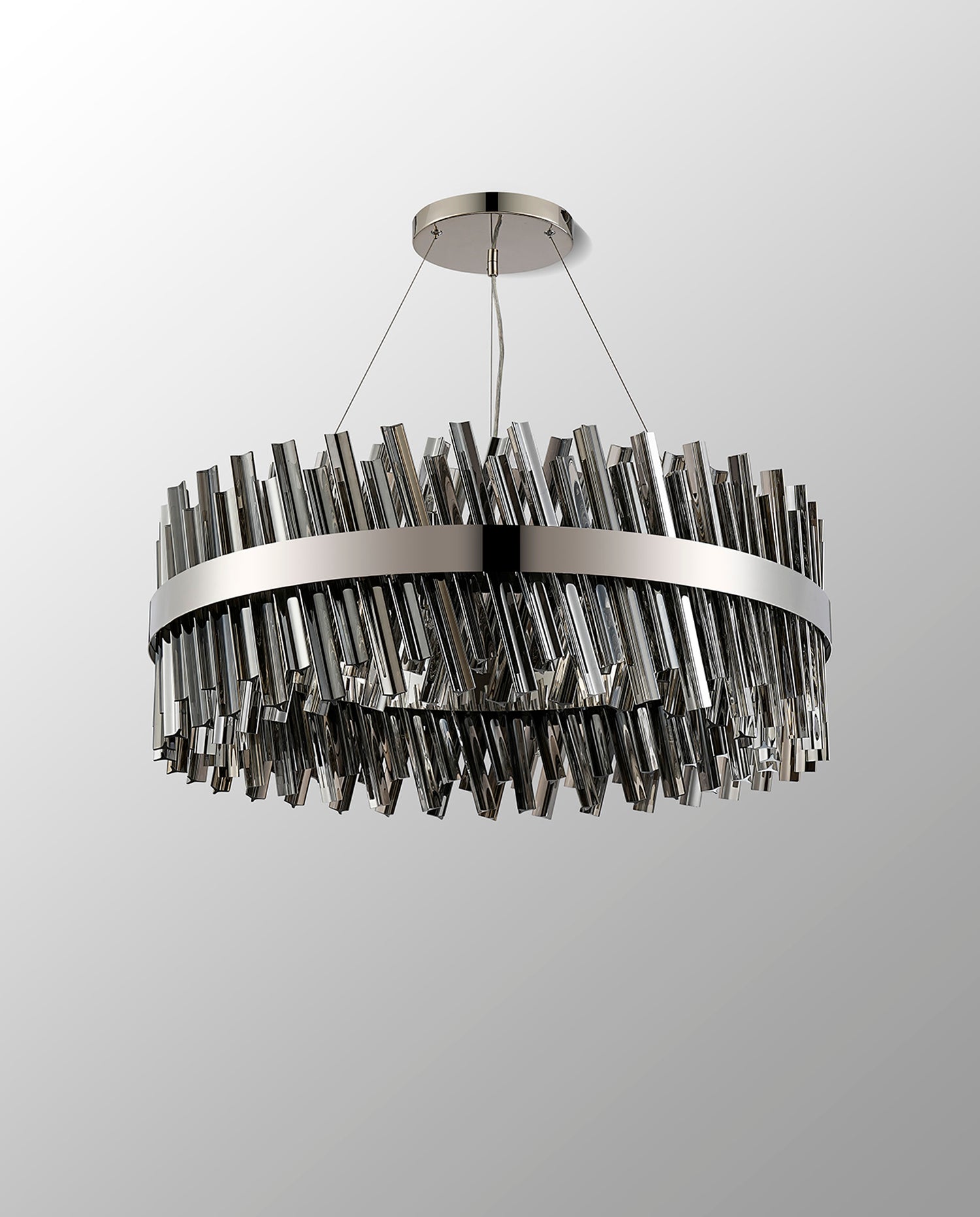 Melville 80cm 24 Light G9, Pendant Round, Polished Nickel / Smoke Item Weight: 23.13kg