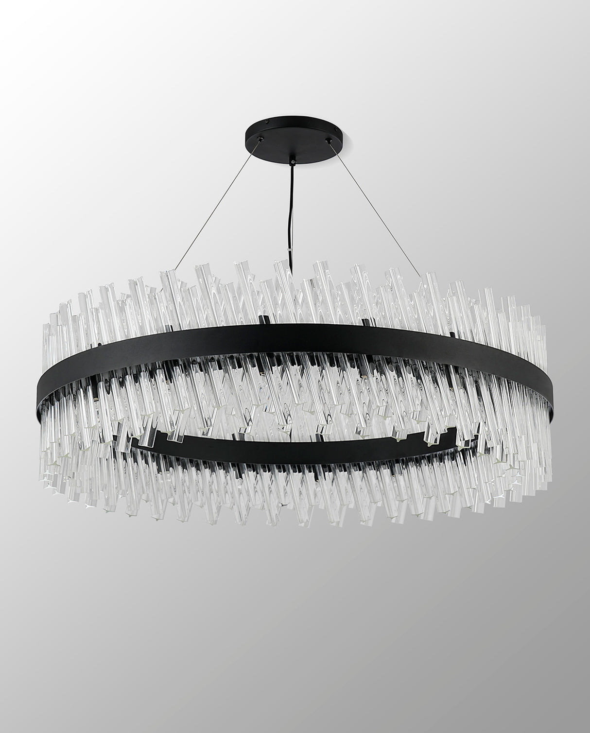 Melville 1m 32 Light G9, Pendant Round, Satin Black / Clear Item Weight: 29.51kg
