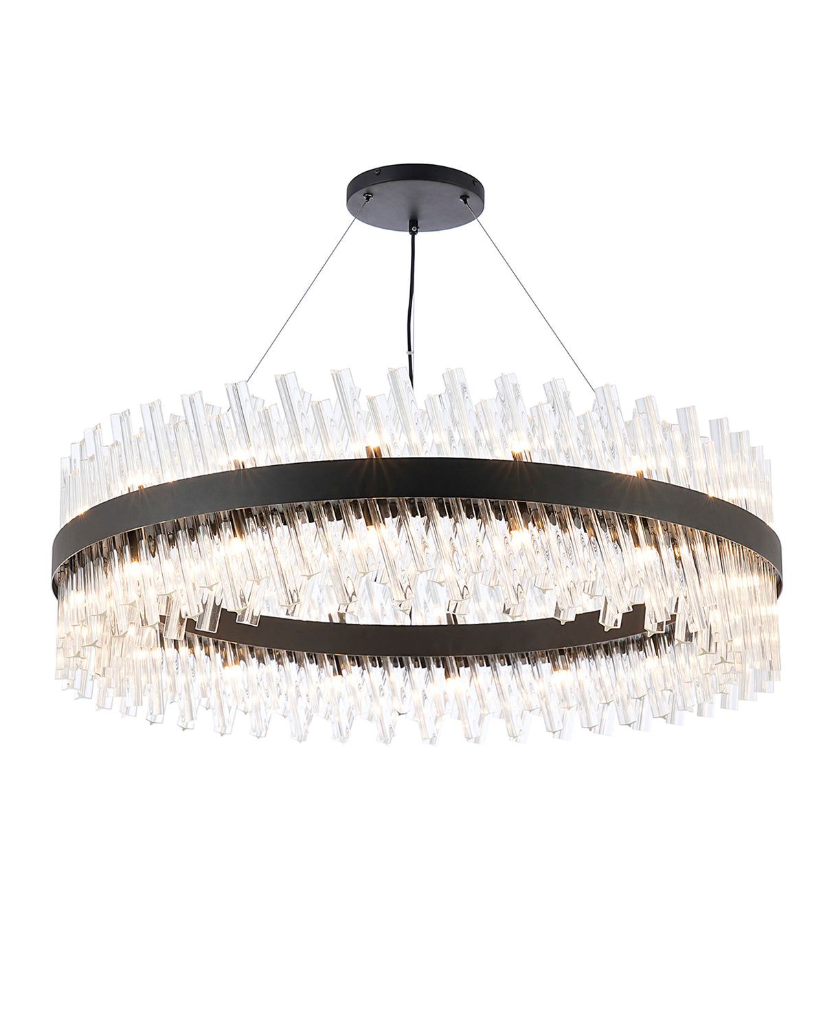 Melville 1m 32 Light G9, Pendant Round, Satin Black / Clear Item Weight: 29.51kg