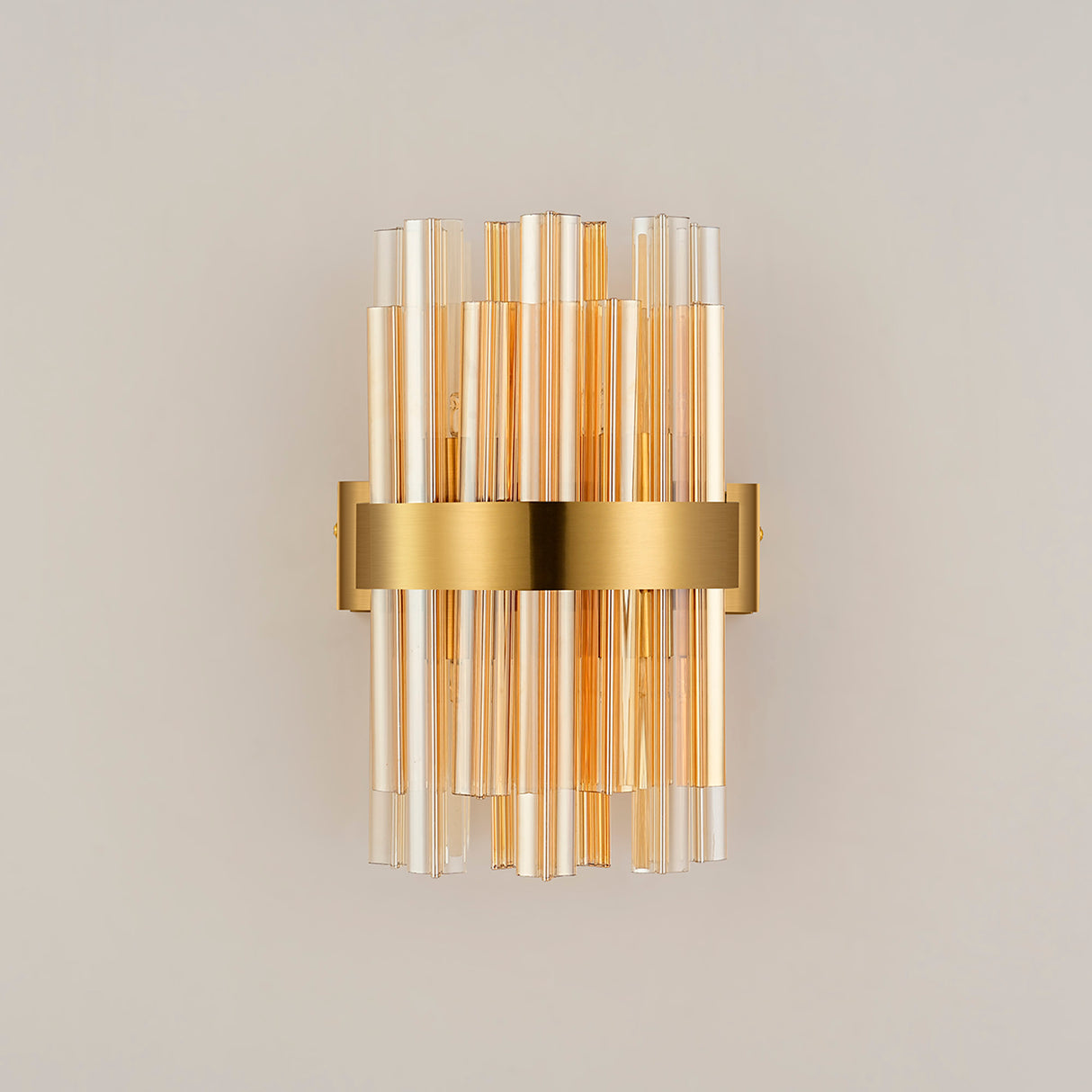 Melville 4 Light G9, Wall Light, Brass / Amber