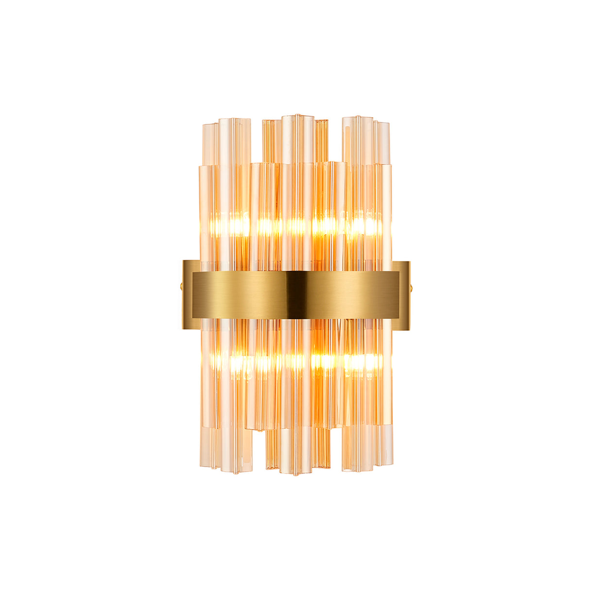 Melville 4 Light G9, Wall Light, Brass / Amber
