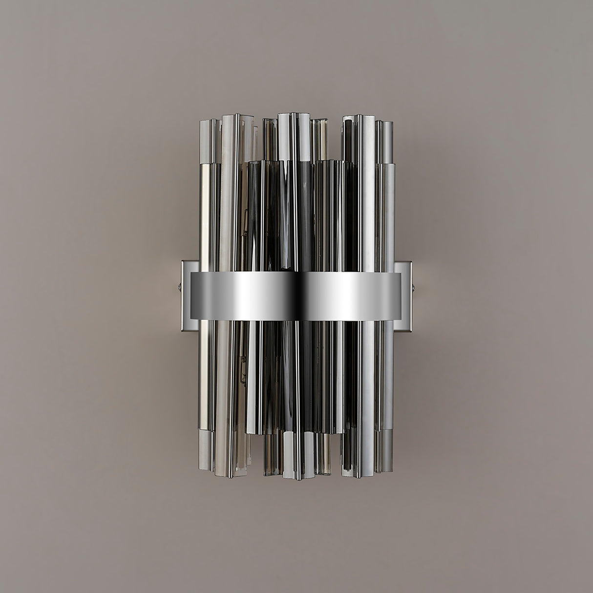 Melville 4 Light G9, Wall Light, Polished Nickel / Smoke