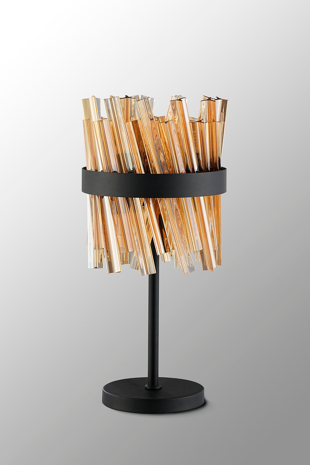 Melville 6 Light G9, Table Lamp, Satin Black / Amber