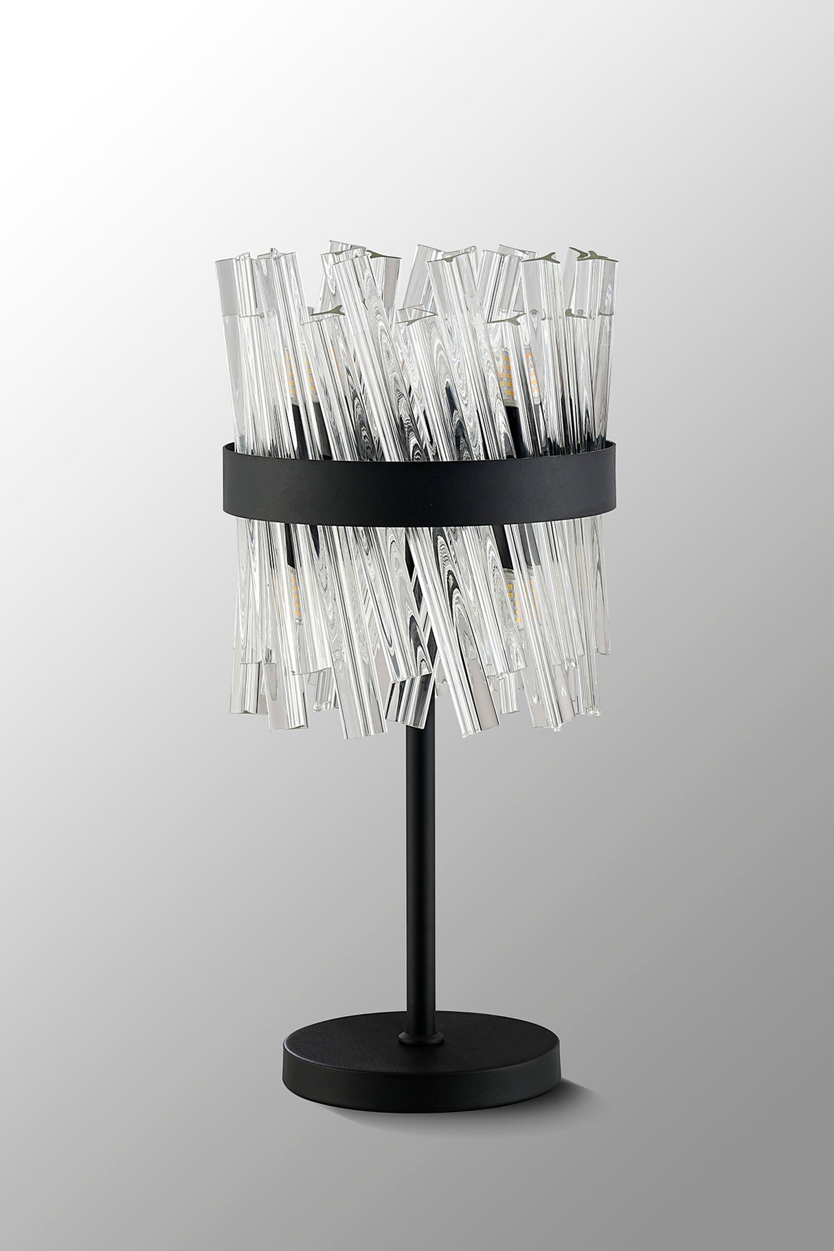 Melville 6 Light G9, Table Lamp, Satin Black / Clear