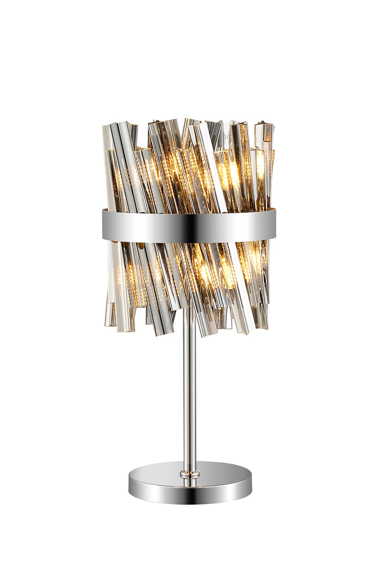 Melville 6 Light G9, Table Lamp, Polished Nickel / Smoke