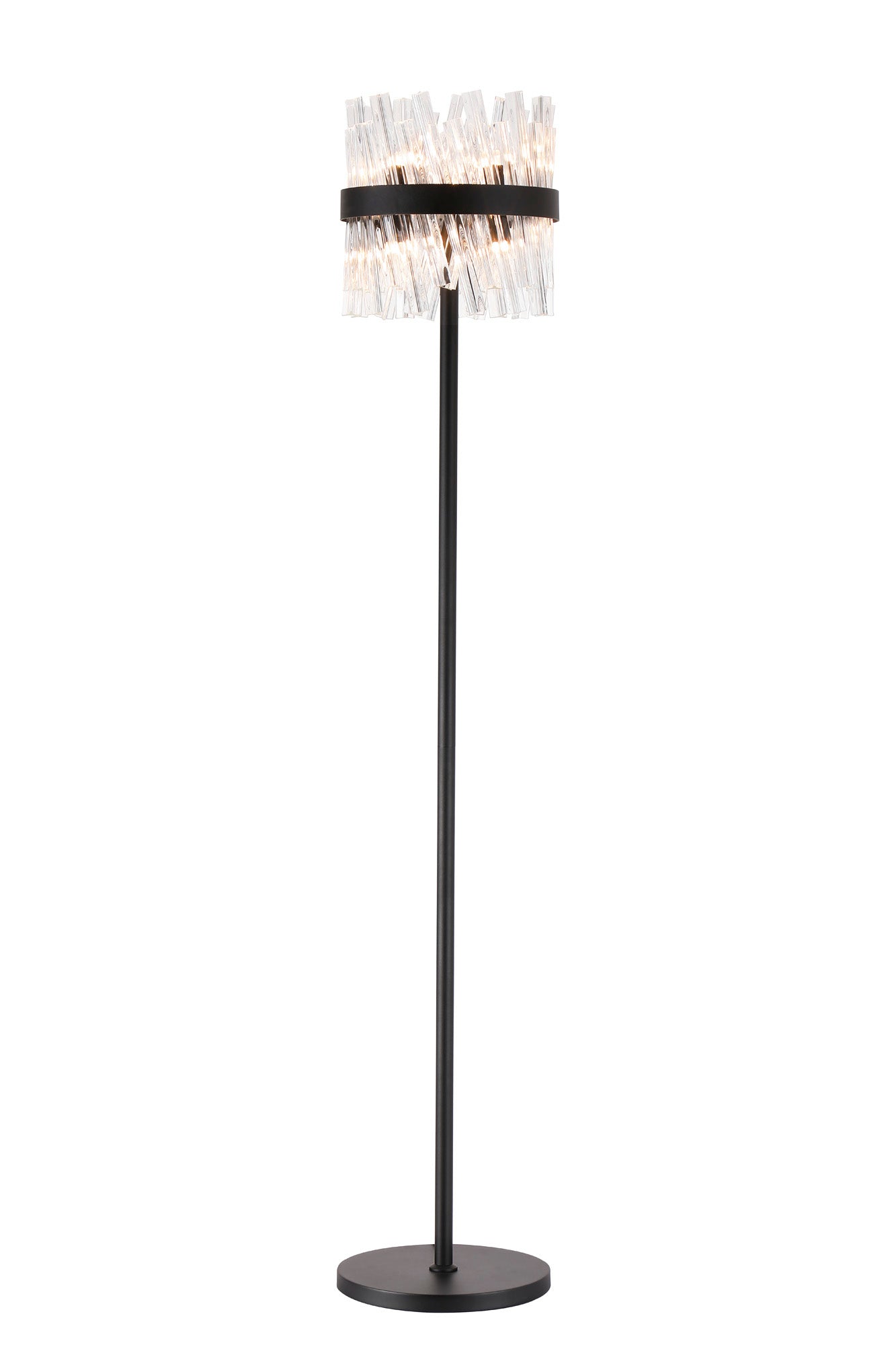 Melville 8 Light G9, Floor Lamp, Satin Black / Clear